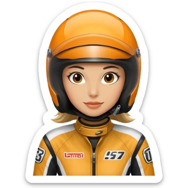 female motorcycle racer sticker