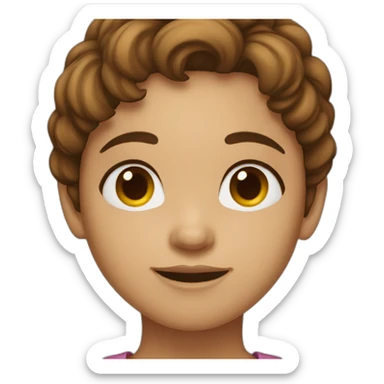 Brown-haired girl with dimples sticker
