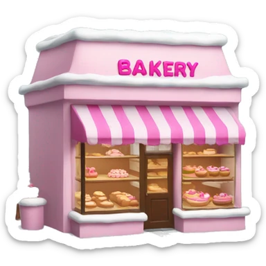 Bakery at Christmas with pink accents sticker