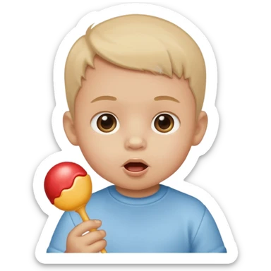 baby boy face with sucker sticker