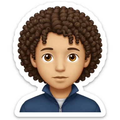 a lightskin boy with curly hair  sticker