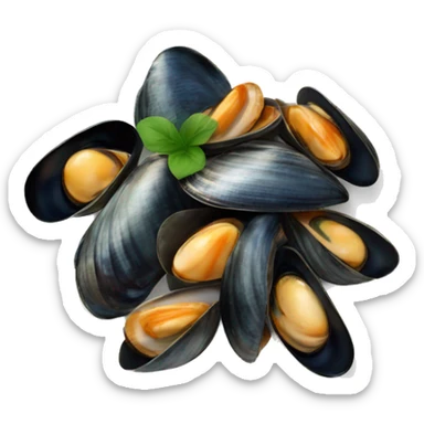 A cute plate with mussels on it sticker