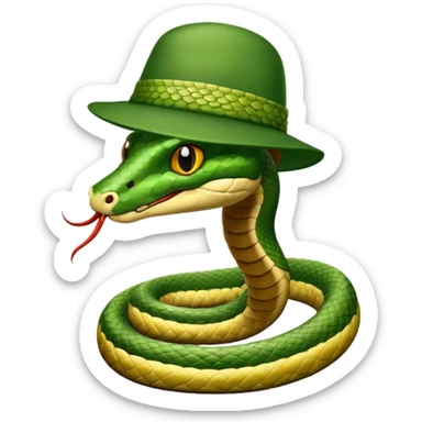 snake wearing a green hat sticker