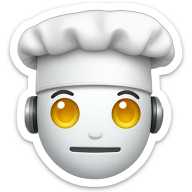 CUTE ROBOT FACE WEARING A CHEF HAT sticker