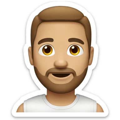 light skin man with good brown hair and a goatee  sticker