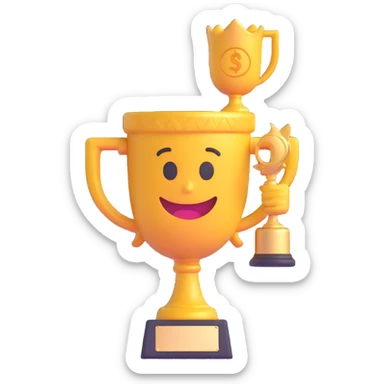 and emoji of emoji holding a trophy sticker