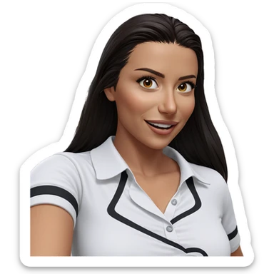 smiling girl in white shirt sticker