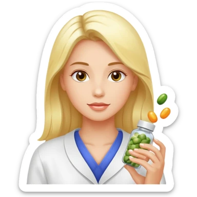 Hair and skin beauty with biotin, zinc and vitamins. sticker