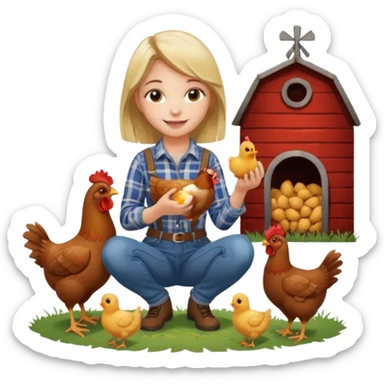 farmer Girl feeding chickens 



 sticker