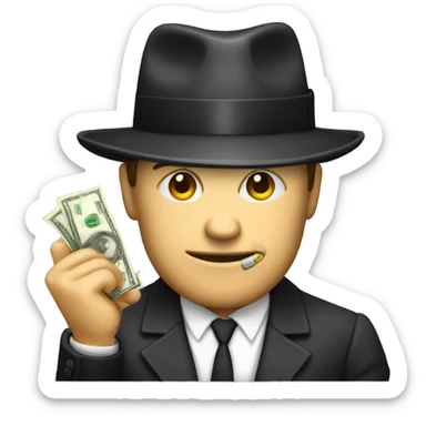 Mafia with phone and Cash in hand sticker
