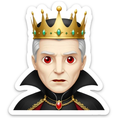 Vampire King, Elder vampire in royal black coat, wearing a crown, red eyes.
 sticker