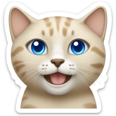 Beige cat with blue eyes  sticker