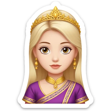 Gorgeous eyes white girl wearing thai traditional dress sticker