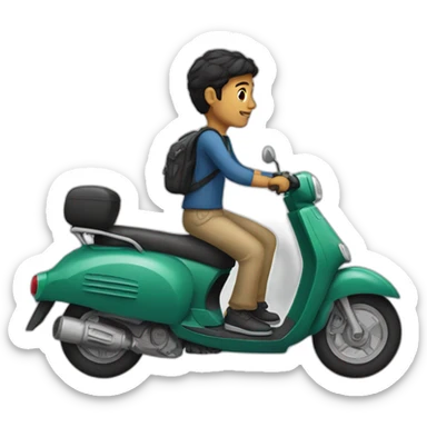 An afghan immigrated doing scooter  sticker