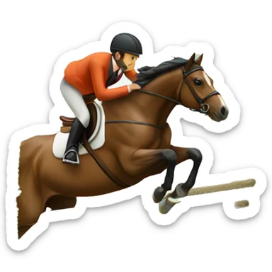 Horse jumping a hedge sticker