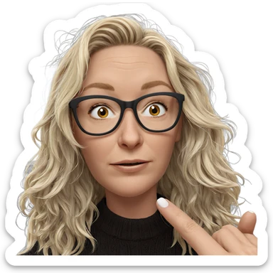 blonde girl in sweater portrait sticker