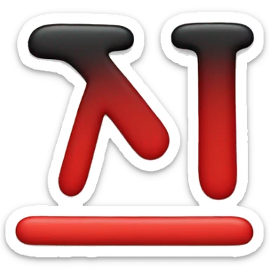 the letter n in black and red sticker