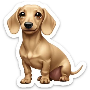 Light beige mini dachshund sticker