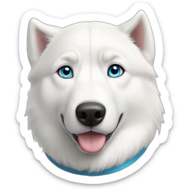 White siberian husky blue eyes sticker