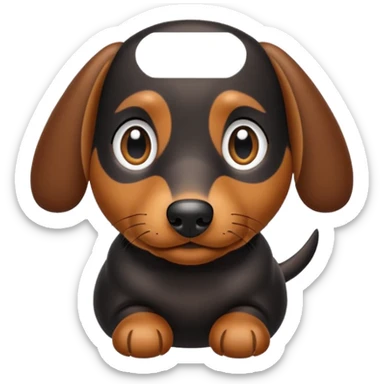 Wiener dog black and brown  sticker