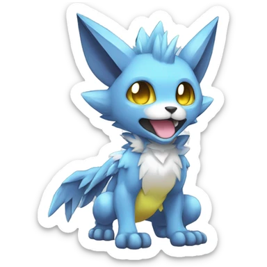 cute cool edgy sharp ethereal magical Digimon-Fakemon-animal full body sticker