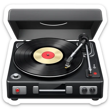 A record player spinning sticker