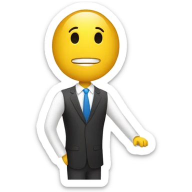 Stick figure at a front desk sticker