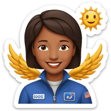 Mae Jemison with dark brown hair sticker