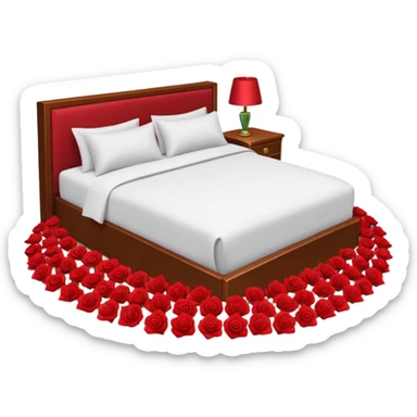 mini roses on hotel bed sticker