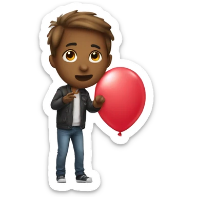 Blowing kiss baloon sticker