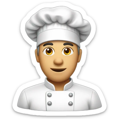 A cook in a white chef's hat sticker