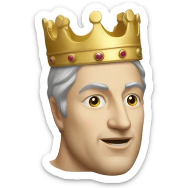 king baldwin IV face mask up who raises his hand to greet sticker