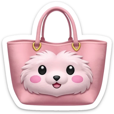Aesthetic pink plush tote bag sticker