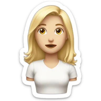 Persona rubia, solo cabeza, con expresiones sticker
