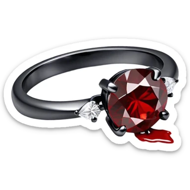 Black diamond ring with blood dripping from it  sticker