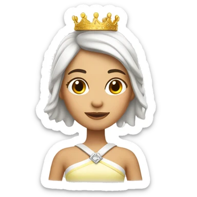 Chica de piel blanca  con corona sticker