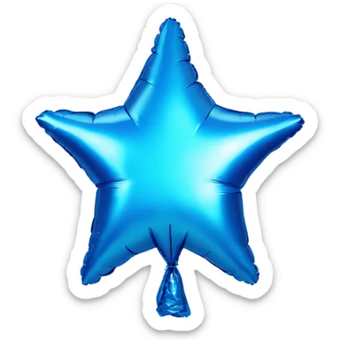 Blue foil star balloon sticker