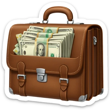 Money filled briefcase sticker