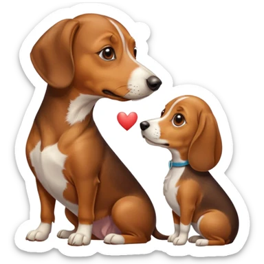 Dachshund and beagle kissing  sticker
