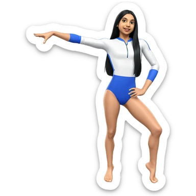 gymnast girl with black hair sticker