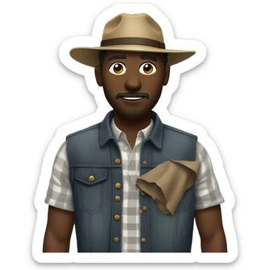 Black farmer ripped up clothes sticker