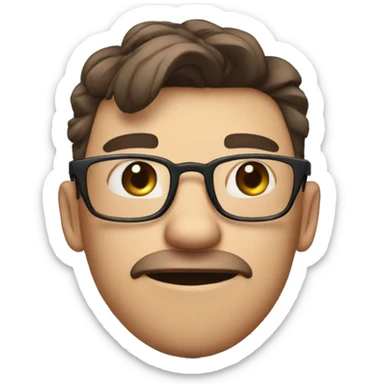 A person wearing glasses knocks on Instagram's door, opens it, looks at what's inside, and is ashamed of what he found by placing his hand over his eyes, then closes the door and leaves. sticker