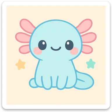 axolotl, kawaii cartoon style, charming and sweet sticker