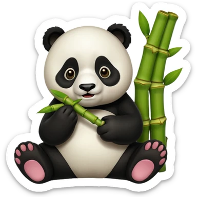 bamboo eating panda sticker