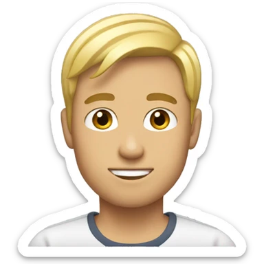 21 year guy with short blonde straight hair sticker