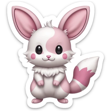 Delcatty-Minccino-Cinccino-Skitty-fusion, full body sticker