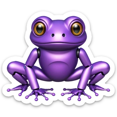 robot purple frog sticker