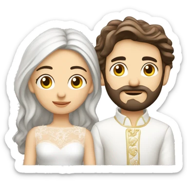 Couple de blanc hispanique ensemble amoureux avec des cœurs autour d’eux  sticker
