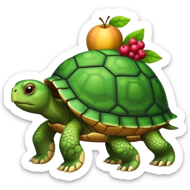A turtle 🐢 carrying fruits sticker