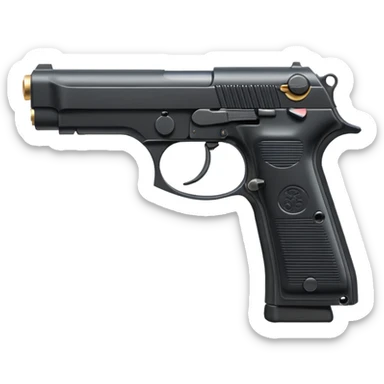 beretta pistol side view, Discord emoji style, soft outlines, no text sticker